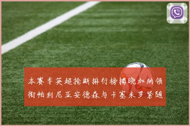 本赛季英超抢断排行榜揭晓加纳领衔帕利尼亚安德森与卡塞米罗紧随其后